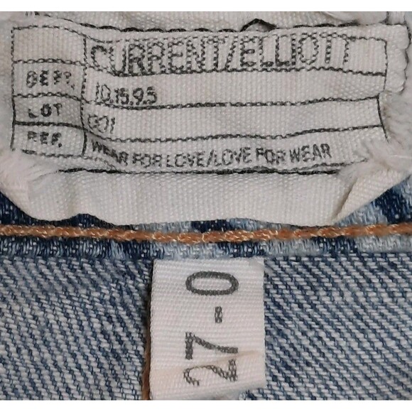 Current/Elliott  Soho Zip Stiletto Skinny Plaid Lightweight Jeans Size 27 / 4 US - Picture 7 of 9